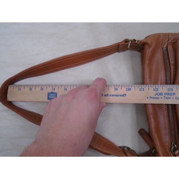 Vintage Y2K Fossil Geniunien Leather Brown Adjustable Strap Shoulder Crossbody - Picture 5 of 12